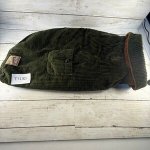 Woolrich Pet Hunter Green Corduroy Dog Coat Jacket Quilted Lining Size Large